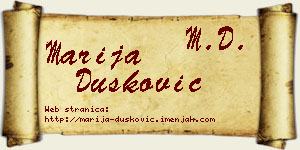 Marija Dušković vizit kartica